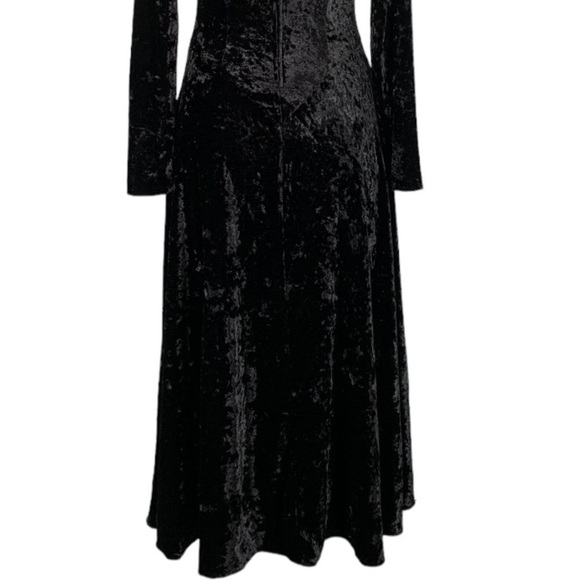 Vintage Betsey & Adam Velvet Illusion Long Sleeve Midi Dress Size S - Picture 8 of 9